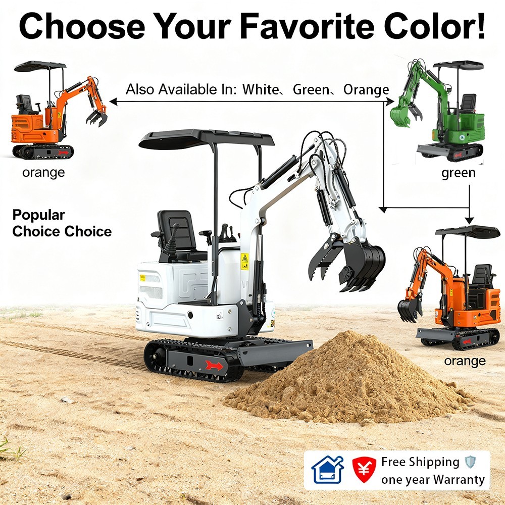 Mini Excavator 1Ton Diggers B&S Engine with Hydraulic Thumb Clamp Free Shipping