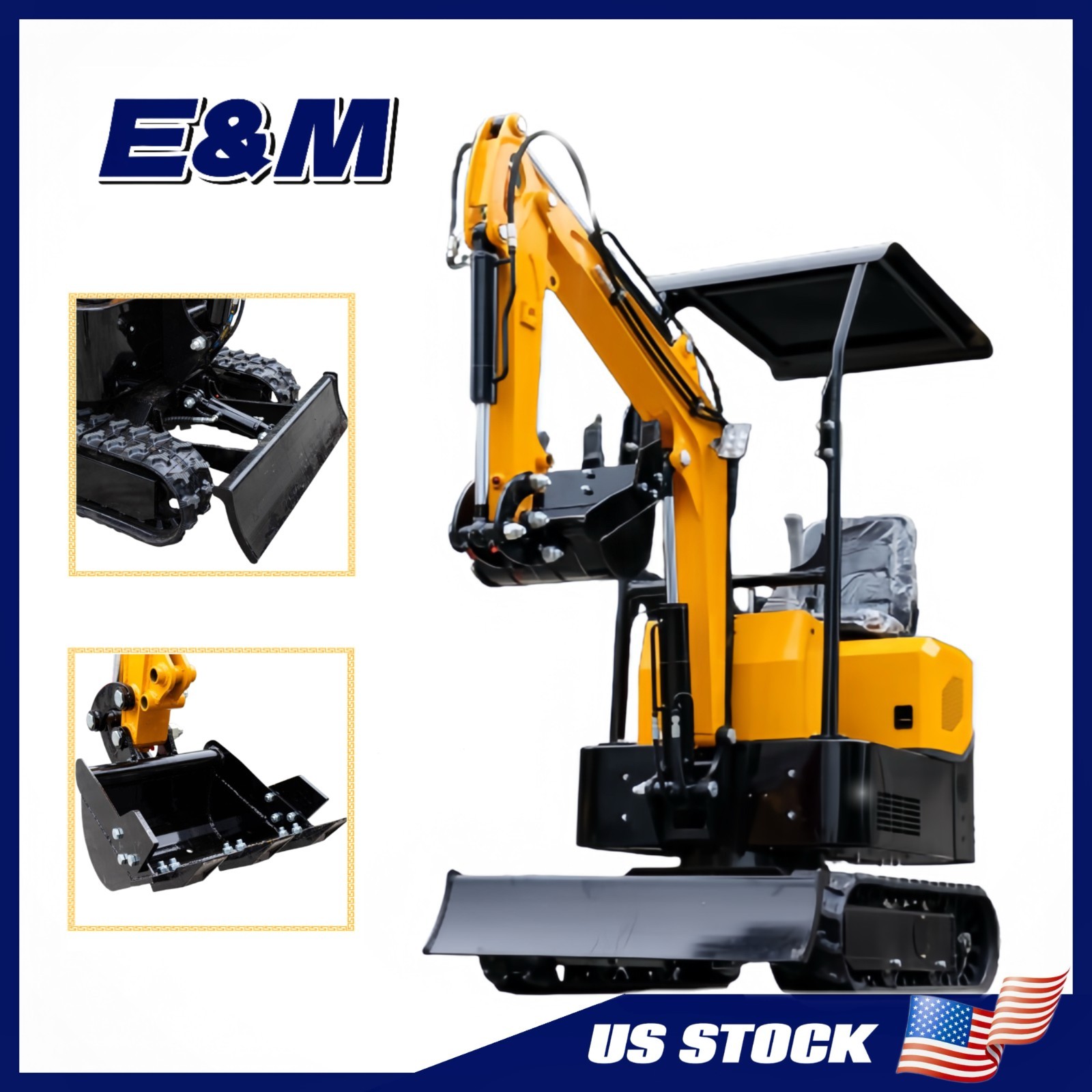 1 Ton Mini Excavator For Sa1e 13.5HP Crawler Excavator Small Digger USA Stock
