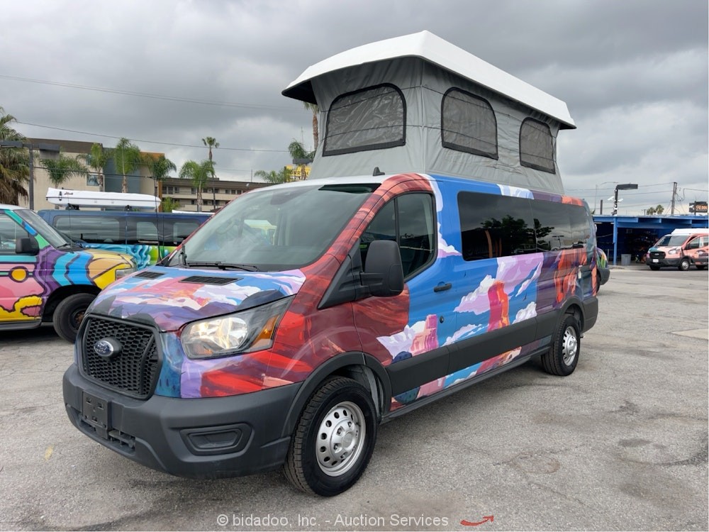 2023 Ford Transit AWD Pop Up Camper Van RV Class B Motorhome Kitchenette bidadoo