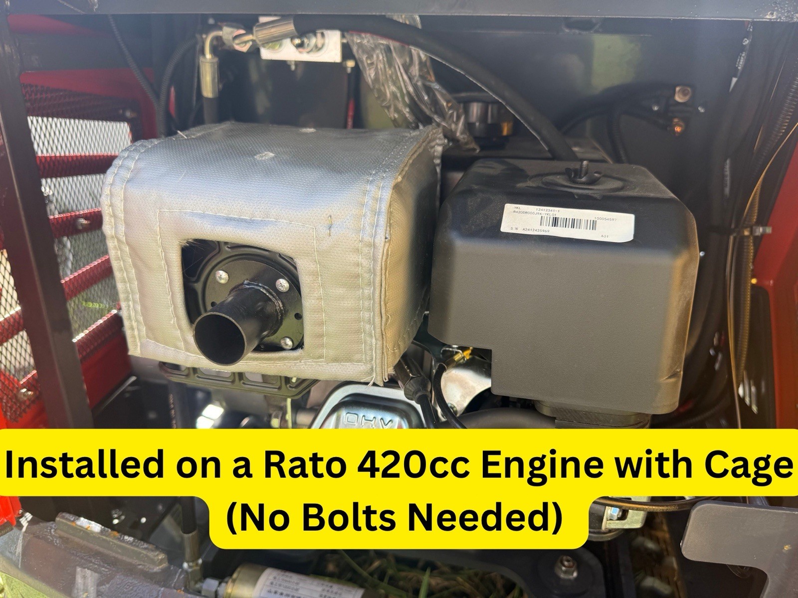 Muffler Blanket Fits Chinese Mini Excavator Skid Steer Rato 420cc Predator