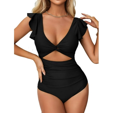 Charmo Tummy Control High Waisted One Piece Swimsuit, (Women’s)