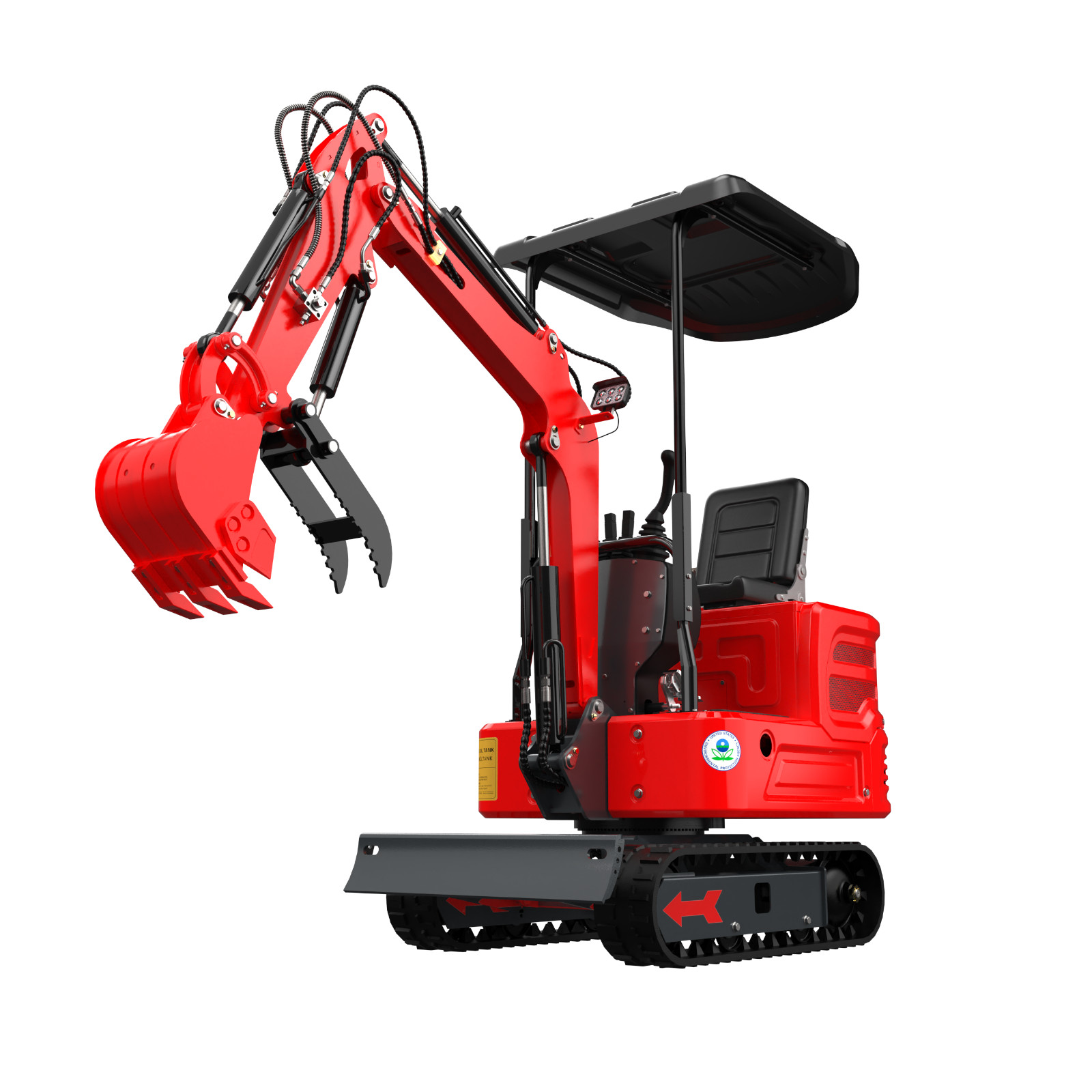 Free Shipping Hydraulic Thumb 11.5HP Kubota Gasoline Mini Excavator USA Crawler