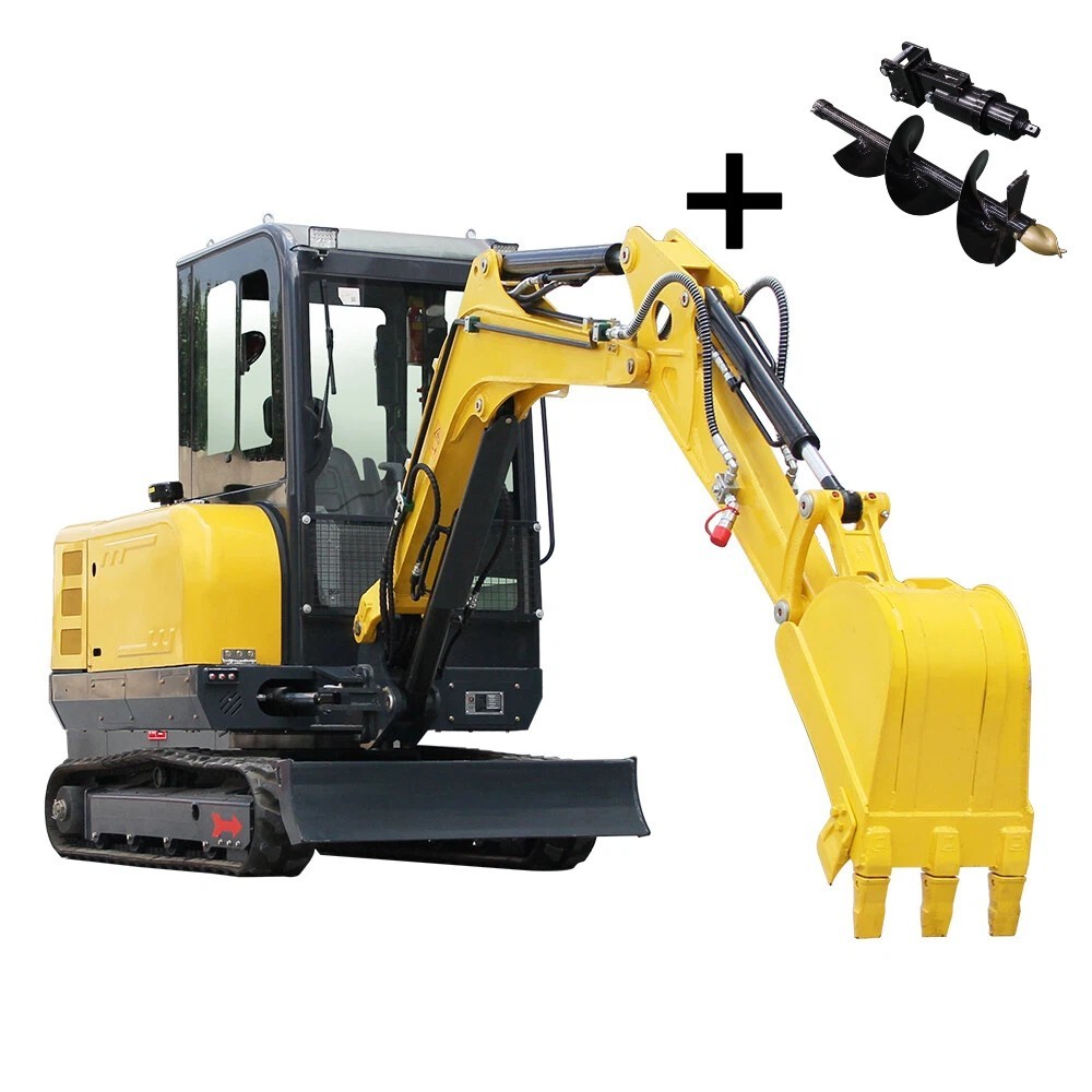 Hydraulic 25HP 3.5Ton Mini Excavator USA Inventory Gasoline Kubota +Attachment