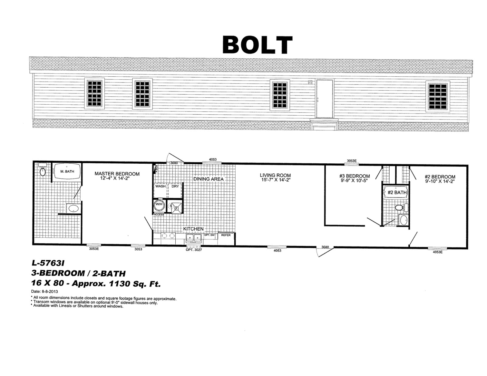 2025 LIVE OAK BOLT Mobile Home 3BR/2BA 1130 sq ft-Factory Direct-ALL Florida