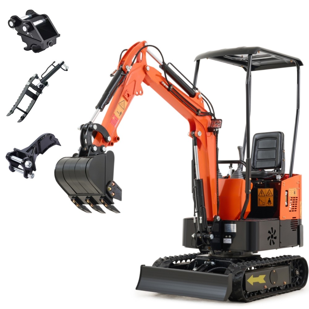 NEW 1Ton Mini Excavator Digger Gas Tracked Crawler 13.5hp Briggs&Stratton Engine