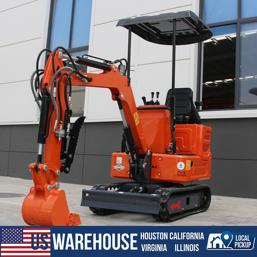 1 Ton Mini Excavator 13.5HP B&S Engine Track Digger Spot Goods Self-pick up USA