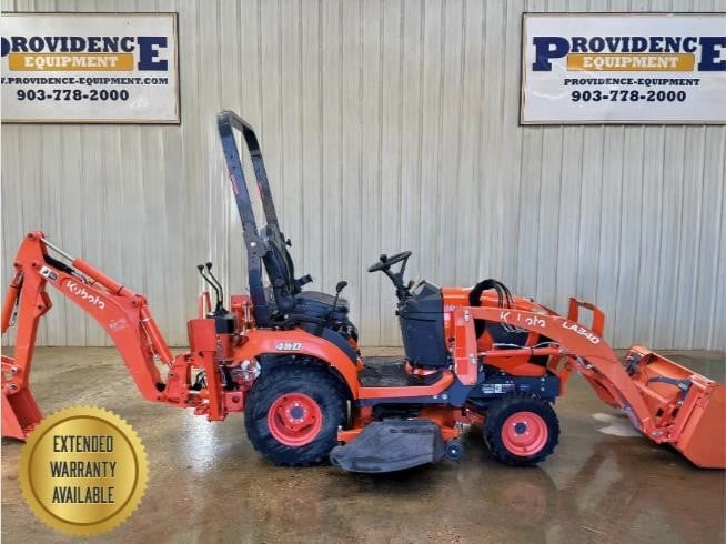 2022 KUBOTA BX23 4WD, OROPS LOADER BACKHOE TRACTOR WITH MANUAL BACKHOE, AND BELL