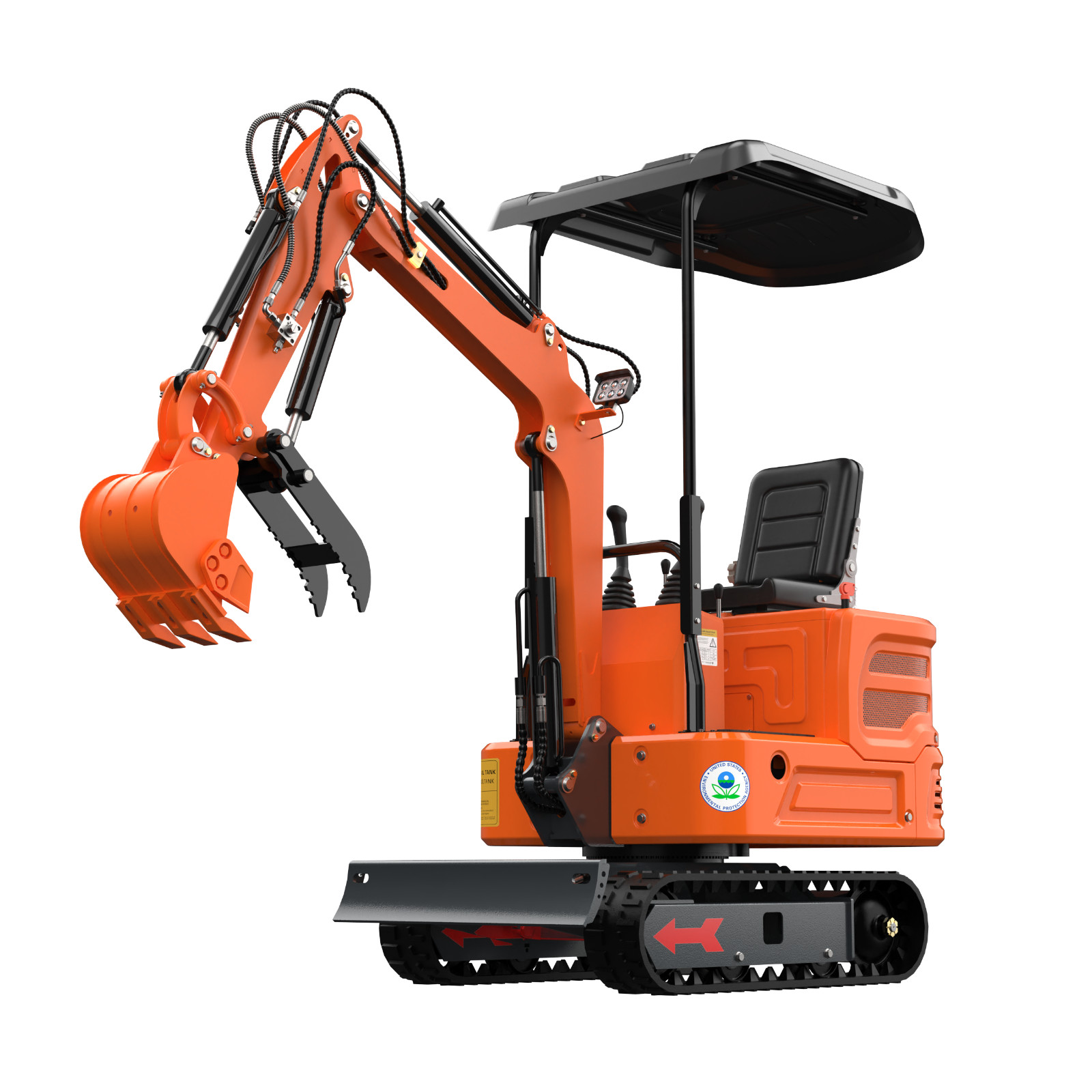 B&S Hydraulic Mini Excavator Crawler 13.5HP Gasoline Farm USA Stock 2000lb 2025