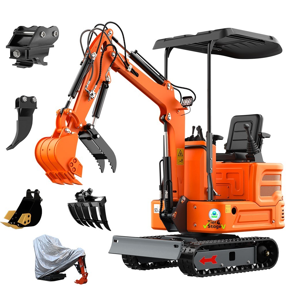 Mini Excavator Pilot Tracked 1 Ton 13.5 HP B&S Gas Engine Compact High Digging