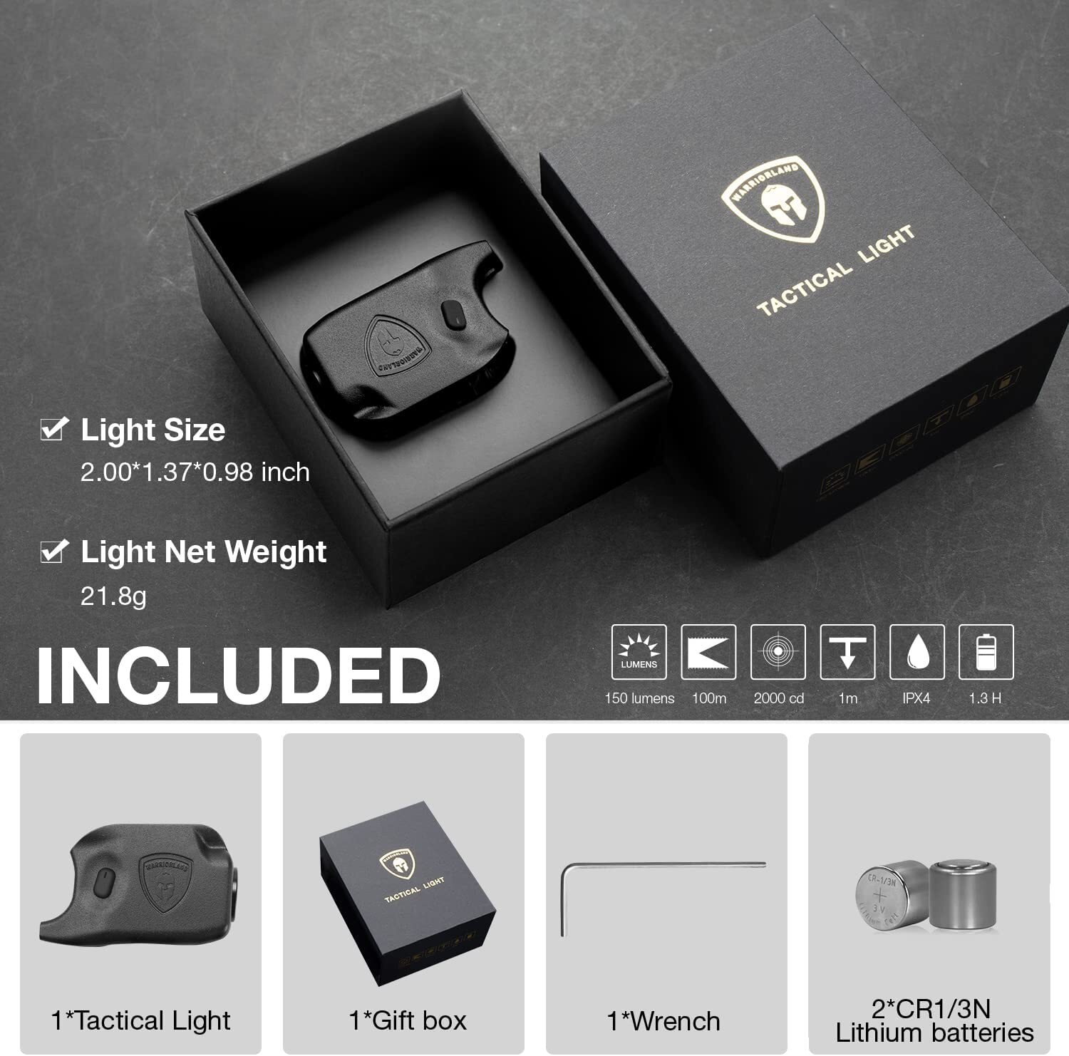 Mini Tactical Flashlight 150 Lumen Weapon for Glock 42/Glock 43/Glock43X/GlocK48