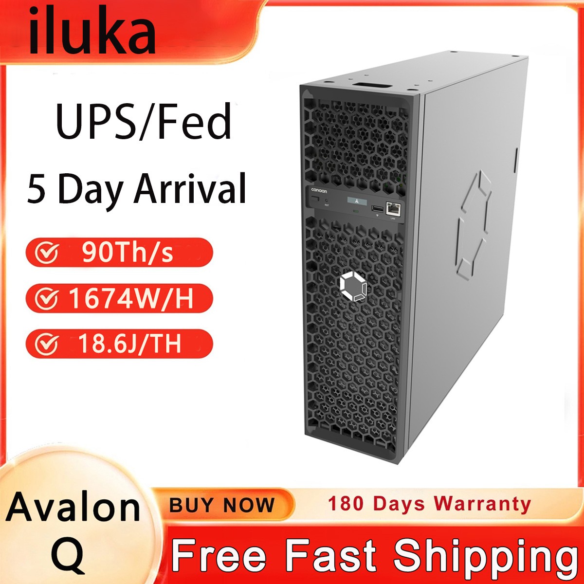 New Canaan Avalon Q 90TH/S 1674W 18.6J/TH Home Quite Miner in Stock