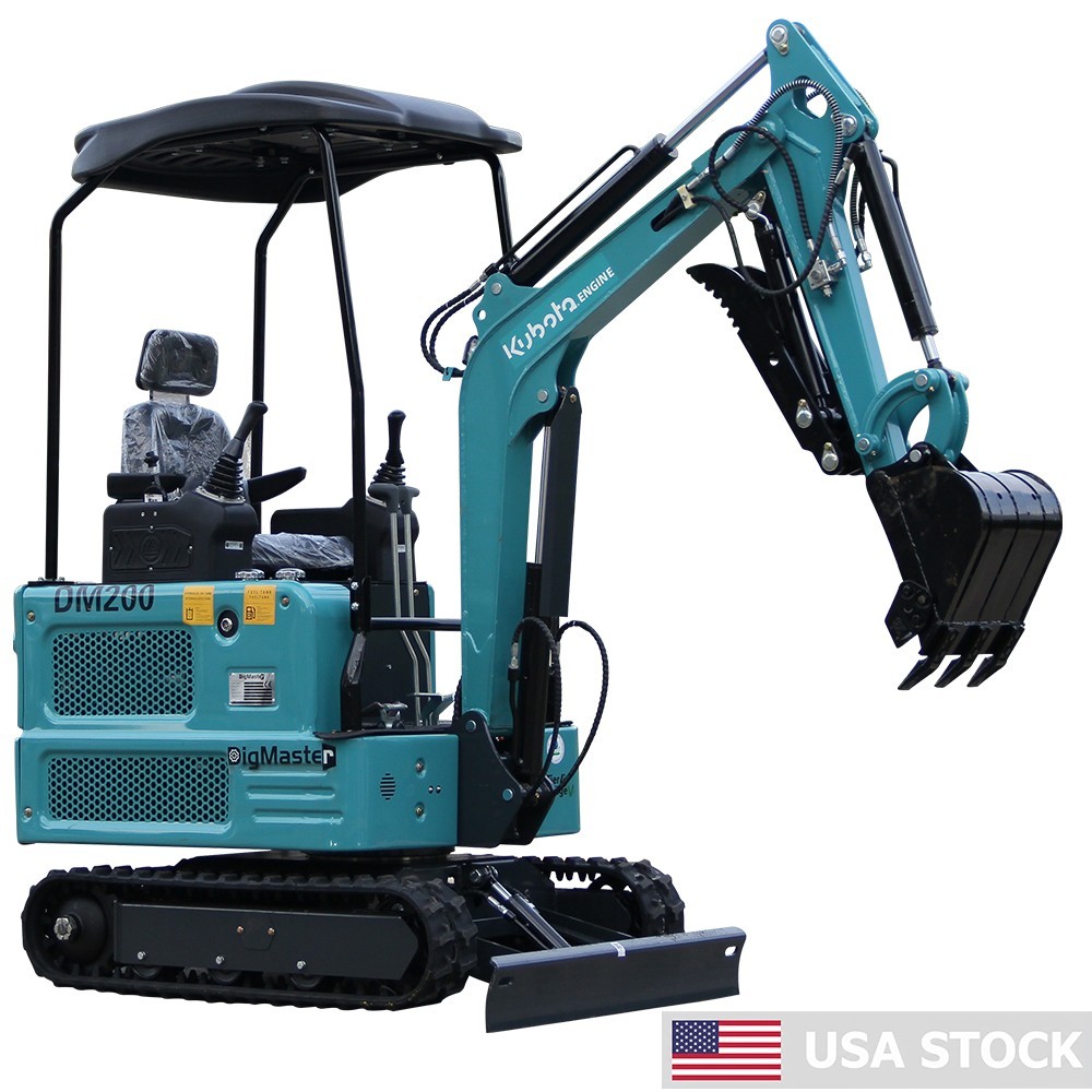 Compact Hydraulic 1.8 Ton Mini Excavator Kubota water-cooled radiator Engine