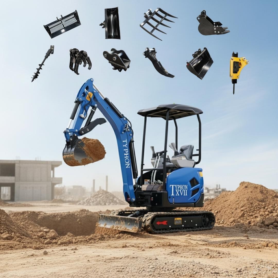 TERROR XVII FLEX 3800lbs Mini Excavator w EPA Diesel Kubota D902 Engine FreeShip