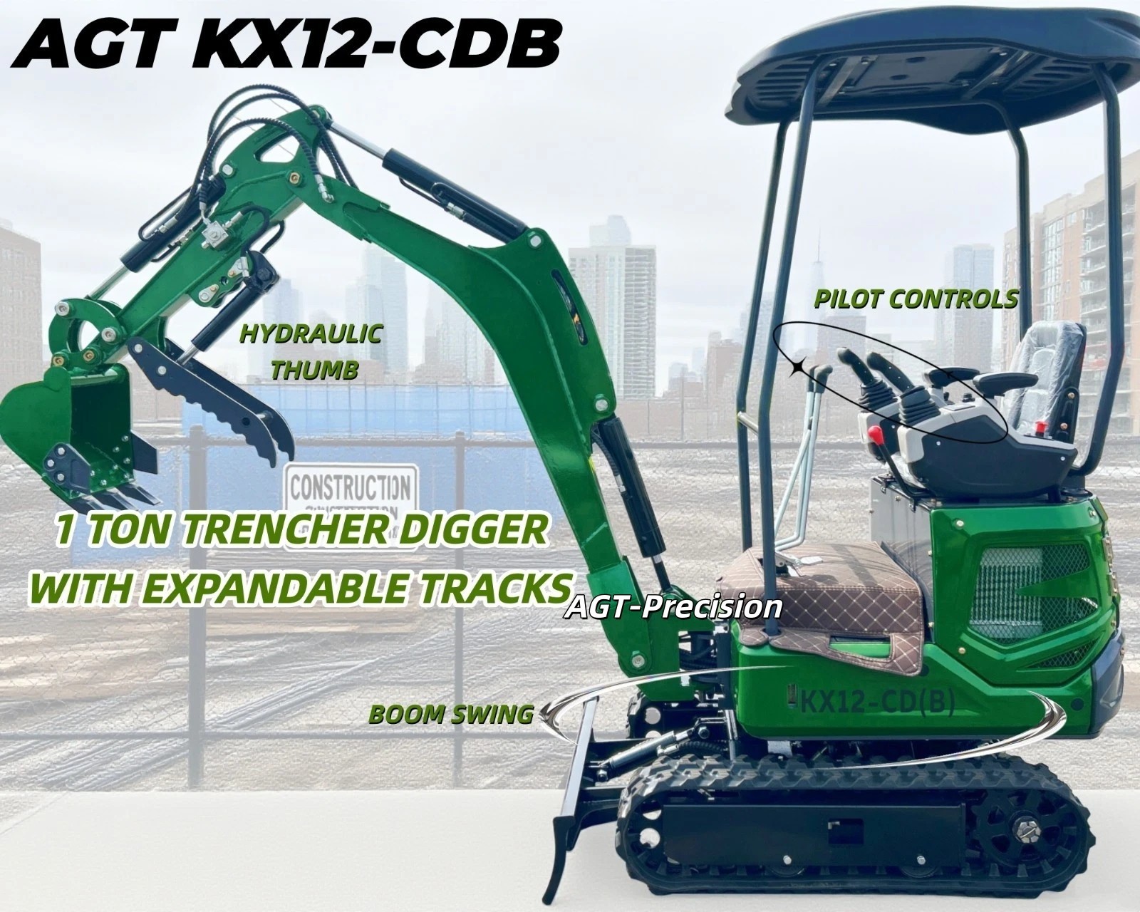 PILOT SYSTEM- 13.5 HP 2025 AGT MINI 1 TON EXCAVATOR WITH B&S GASOLINE ENGINE
