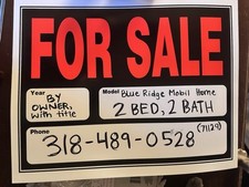 MOBILE HOME FOR SALE BY OWNER – must sell soon, place an offer if interested