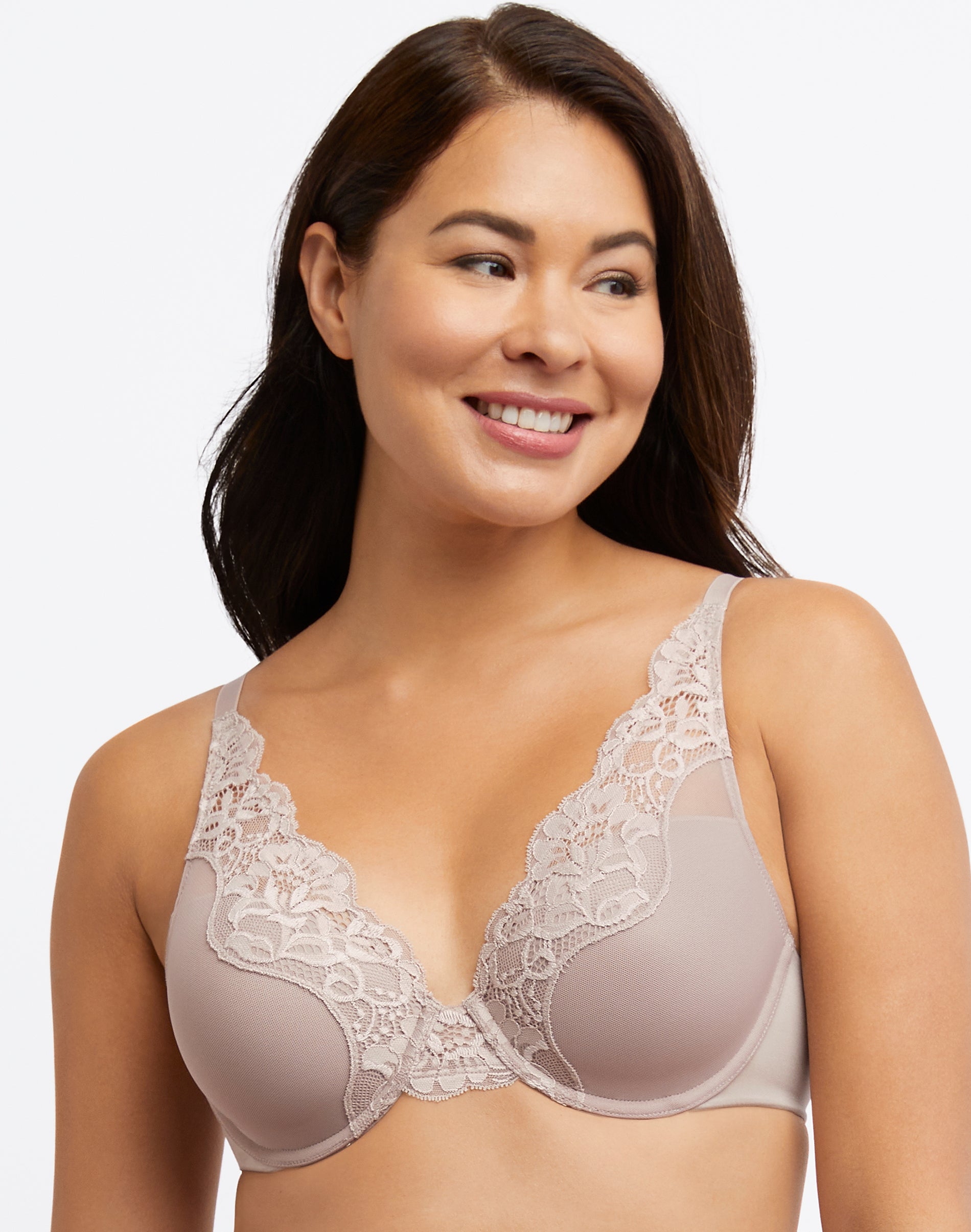Bali One Smooth U Comfort Stretch Lace Underwire Bra Evening Blush 42C Women’s