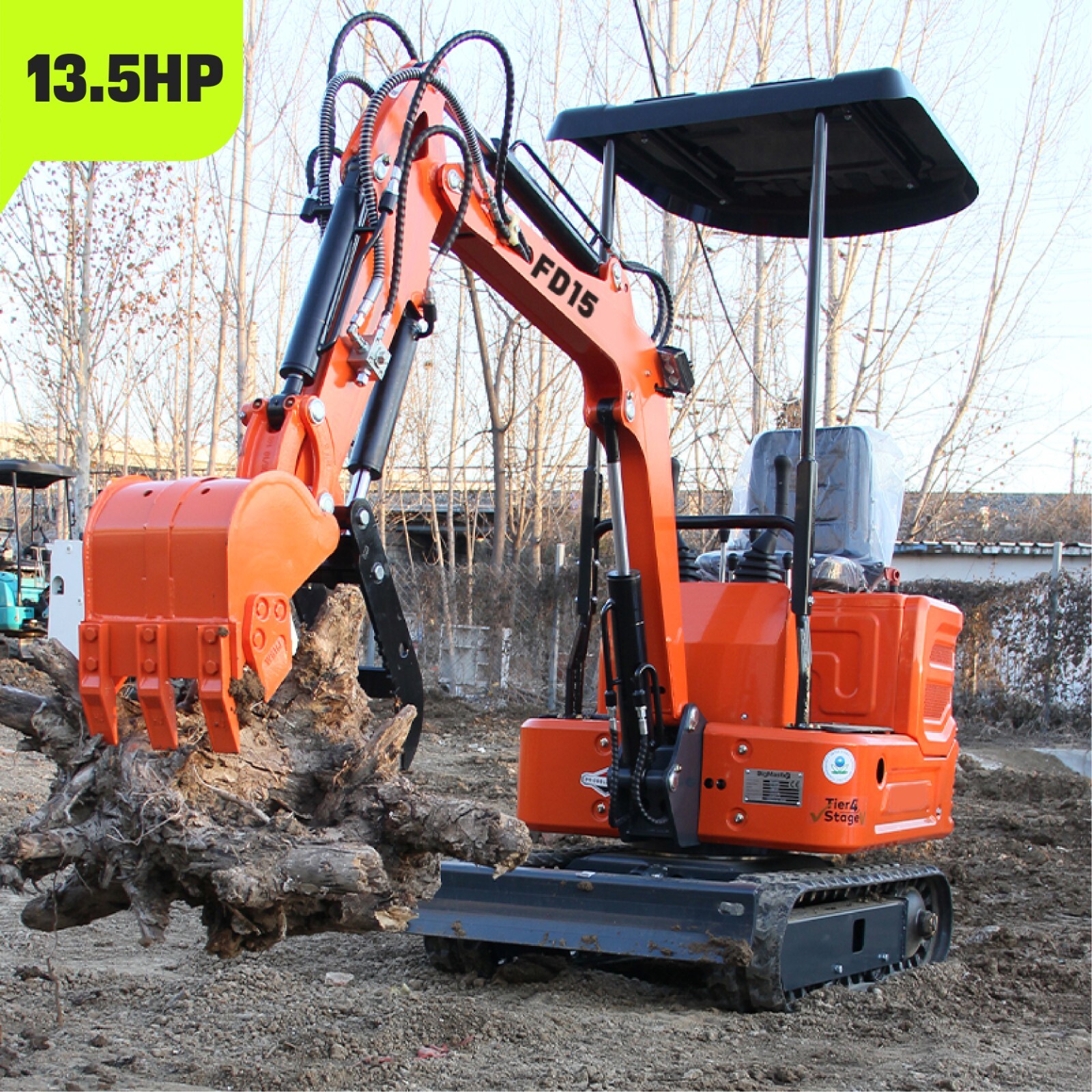 Digger Crawler 2000lb 13.5HP Hydraulic Thumb Garden B&S Mini Excavator Gasoline