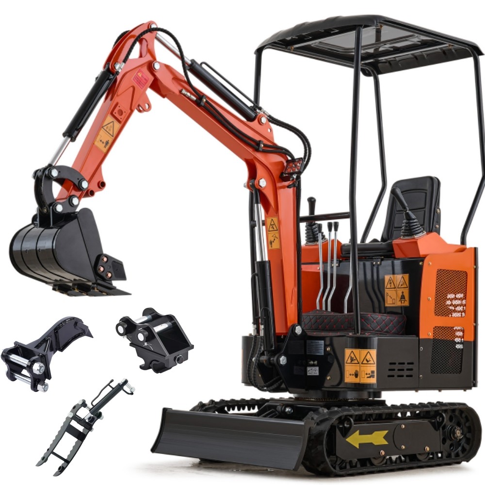 Mini Excavator 1.3 Ton Digger 23hp Gas Tracked Crawler B&S EPA Engine Free Thumb