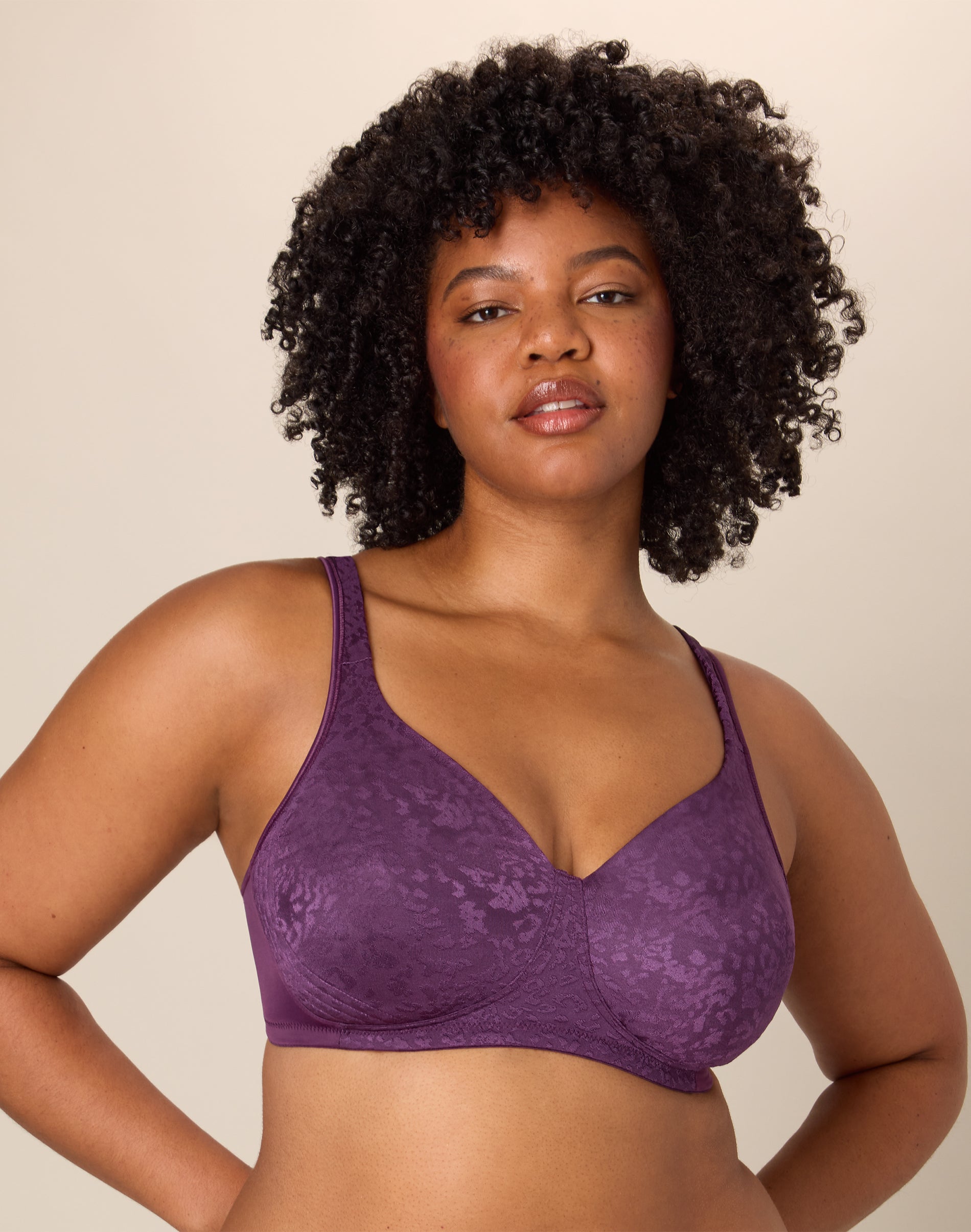 Playtex 18 Hour Ultimate Lift & Support Wireless Bra Plum Majestic 46DD Women’s