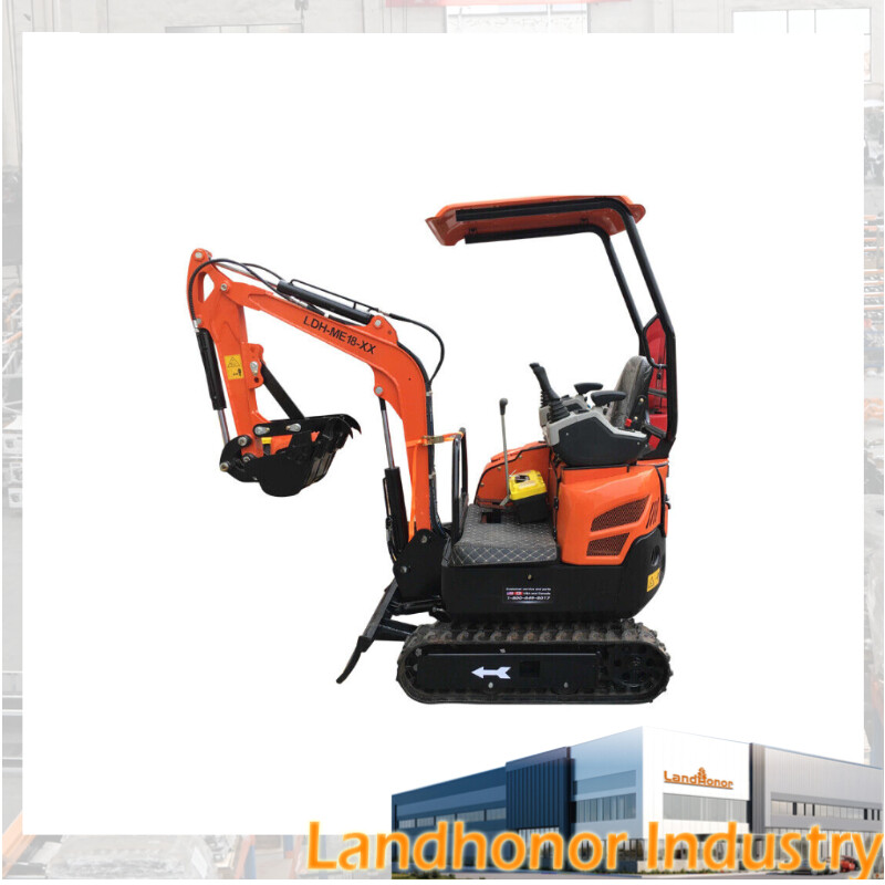 Landhonor 1 Ton EPA Mini Excavator 11.4HP Industrial Digger with Crawler Backhoe