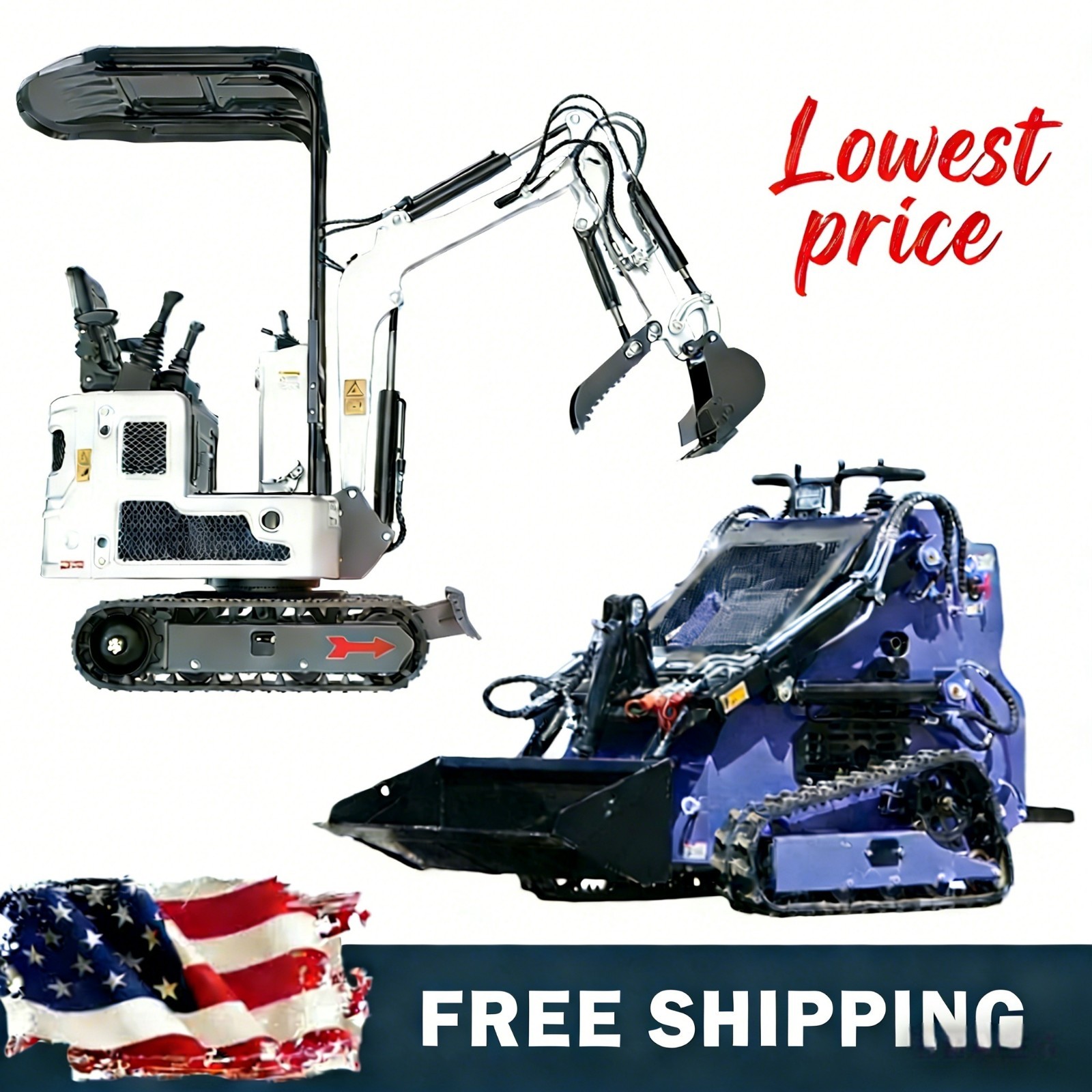 US Inventory   Mini Excavators & Mini Skid Steer Free Shipping Promotion
