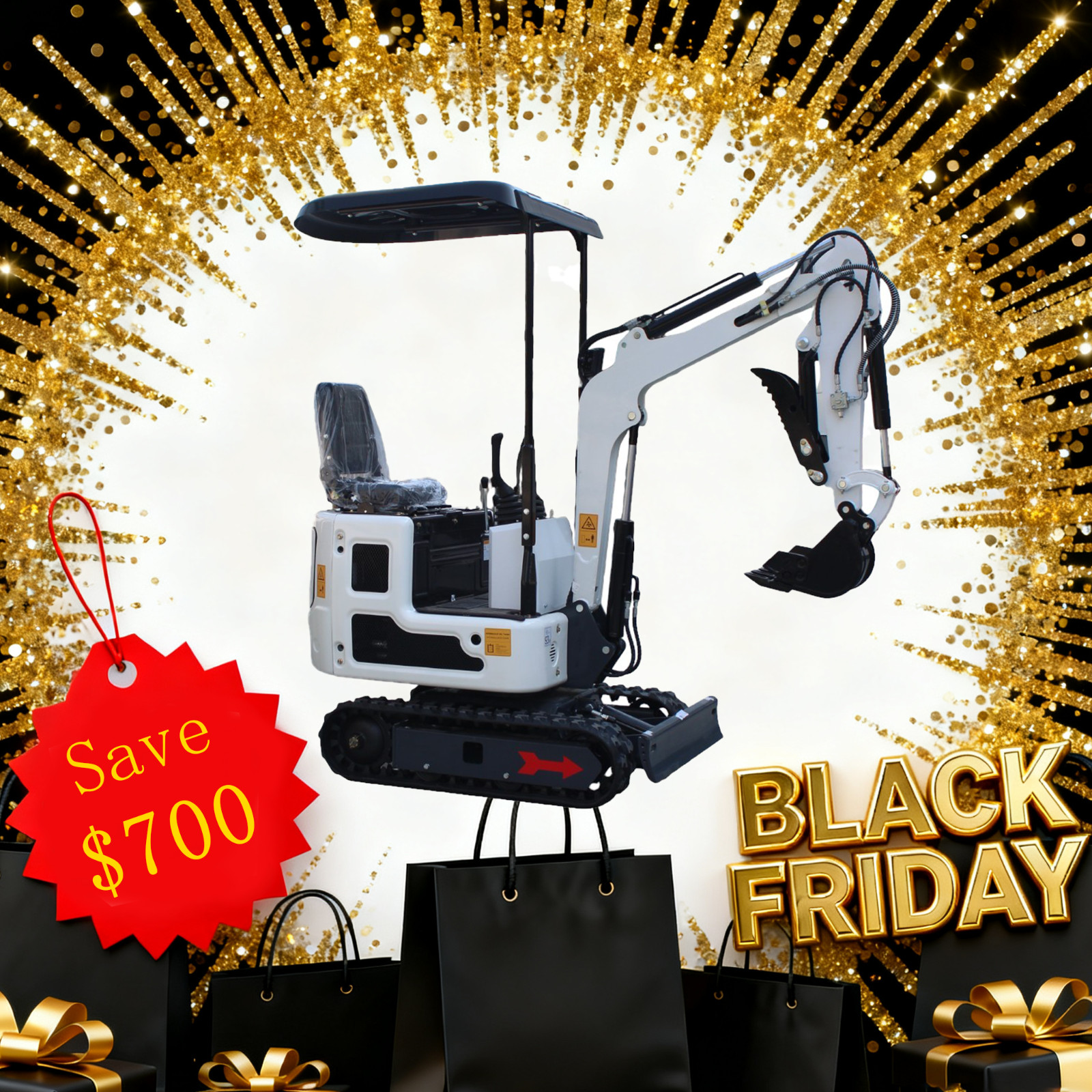 Free Ship Mini Excavator B&S EPA Engine 1Ton Digger 13.5hp Gas Tracked USA Stock