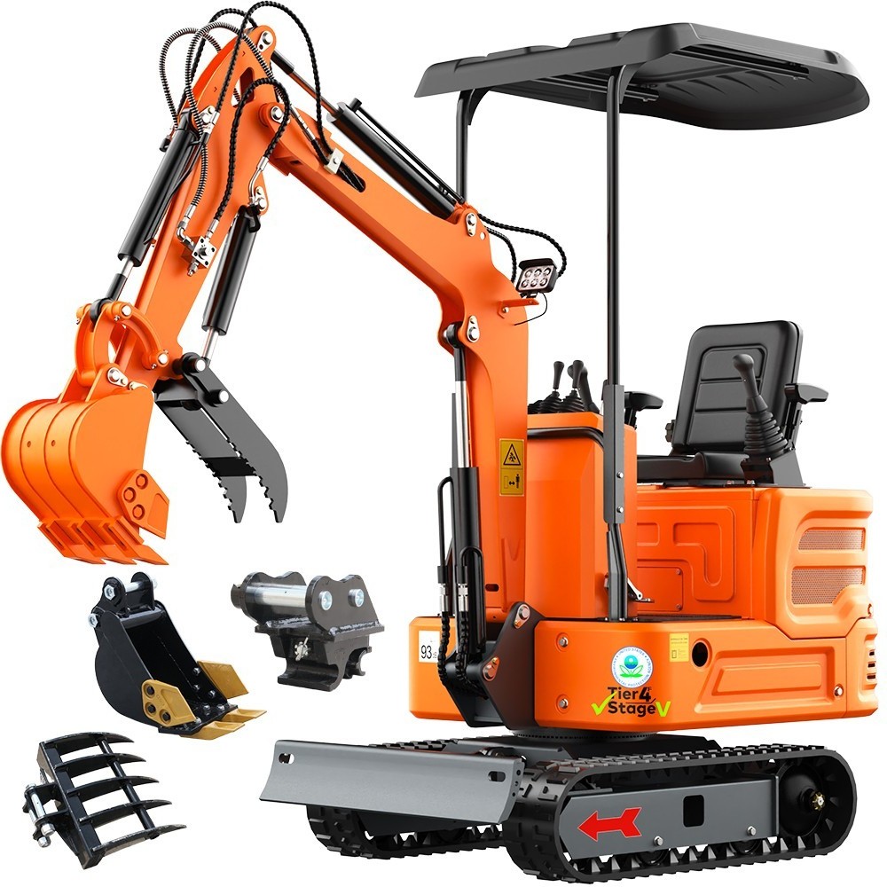 FREE SHIP 1 Ton B&S Mini Excavator Small Digger Hydraulic Thumb With Attachment
