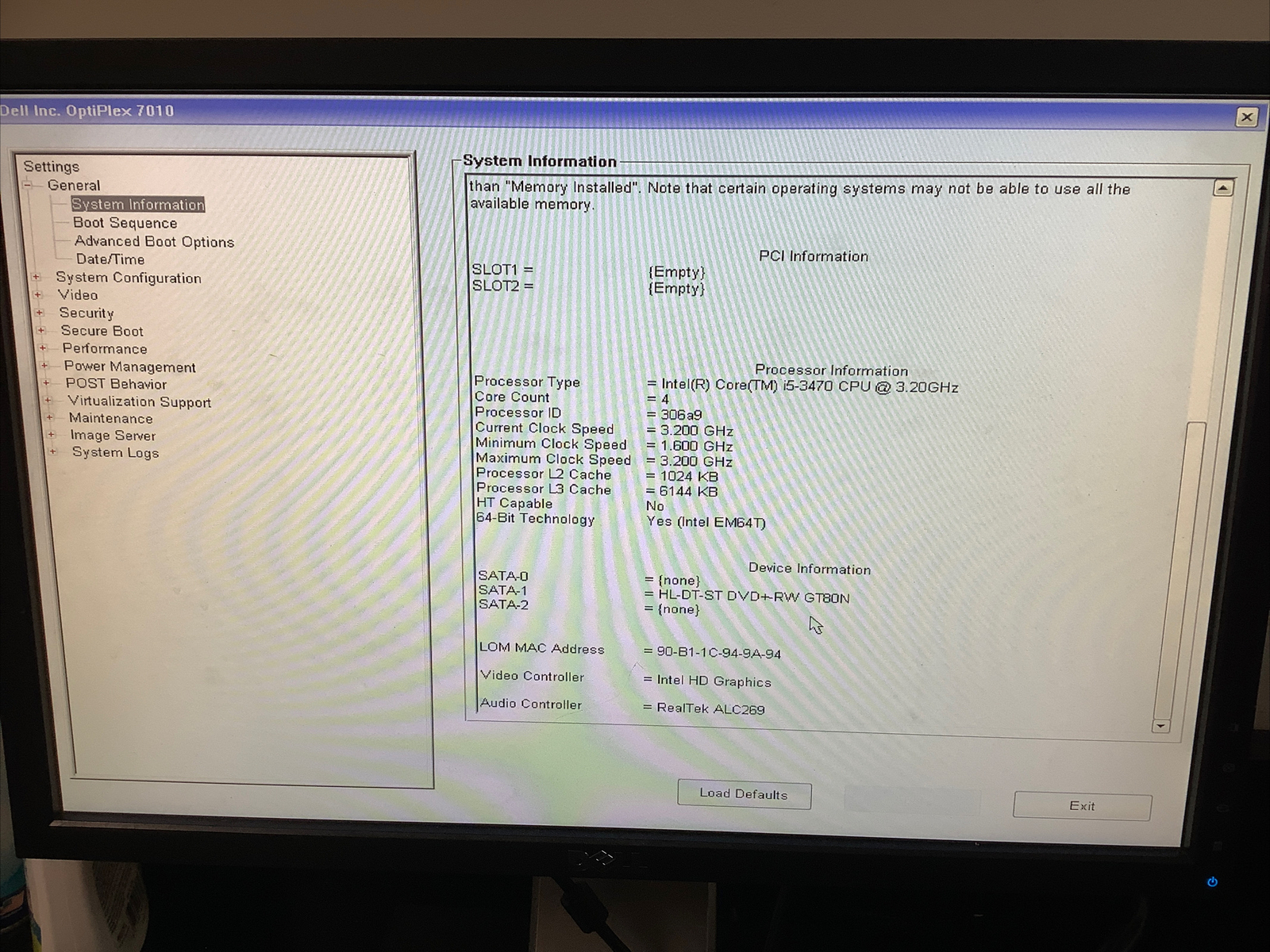 Dell Optiplex 7010 Desktop Intel I5-3470 3.20GHz No operating system