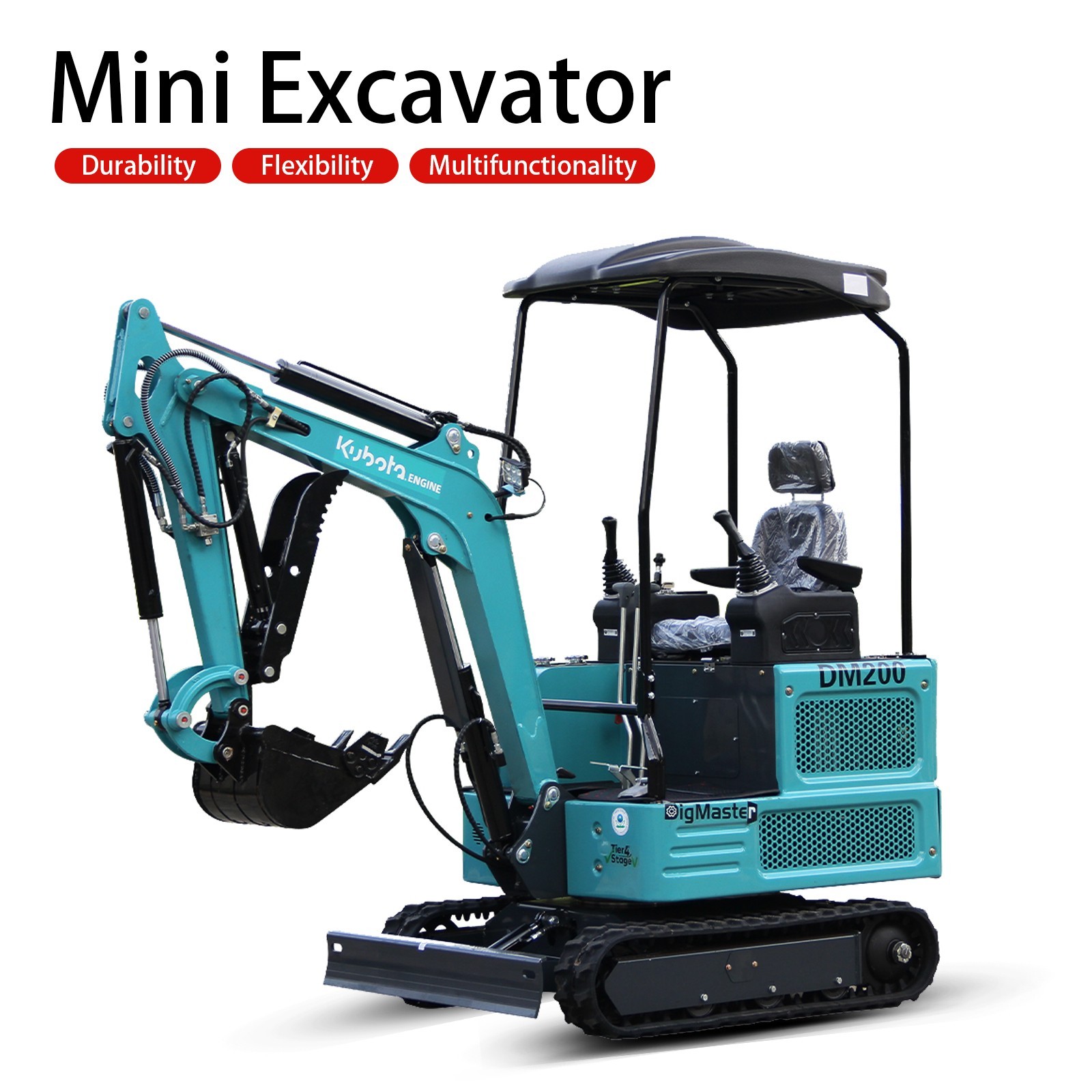 1.8Ton Mini Excavator Kubota water-cooled diesel engine Pilot control DIGGER