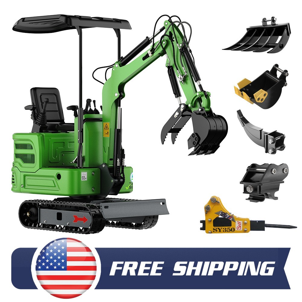 Free Ship Mini Excavator 1 Ton Digger 13.5hp Gas Tracked Crawler B&S EPA Engine