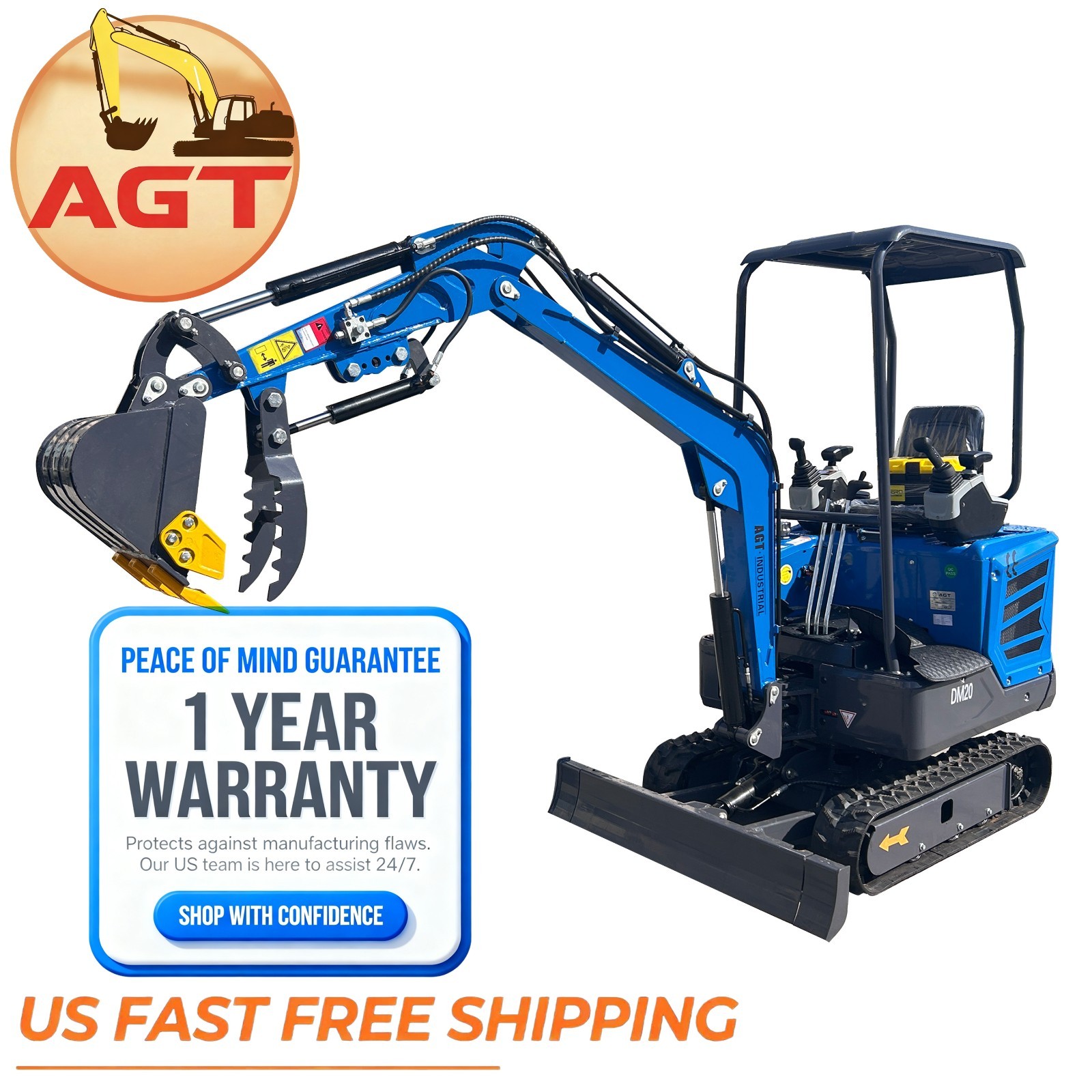 1.3 TON,KUBOTA Diesel Engine Mini Excavotor  Side Swing Telescopic Chassis DM20