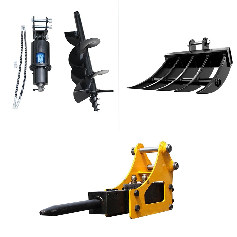 Mini Excavator Attachments Auger Rake Breaker Hammer Free Shipping