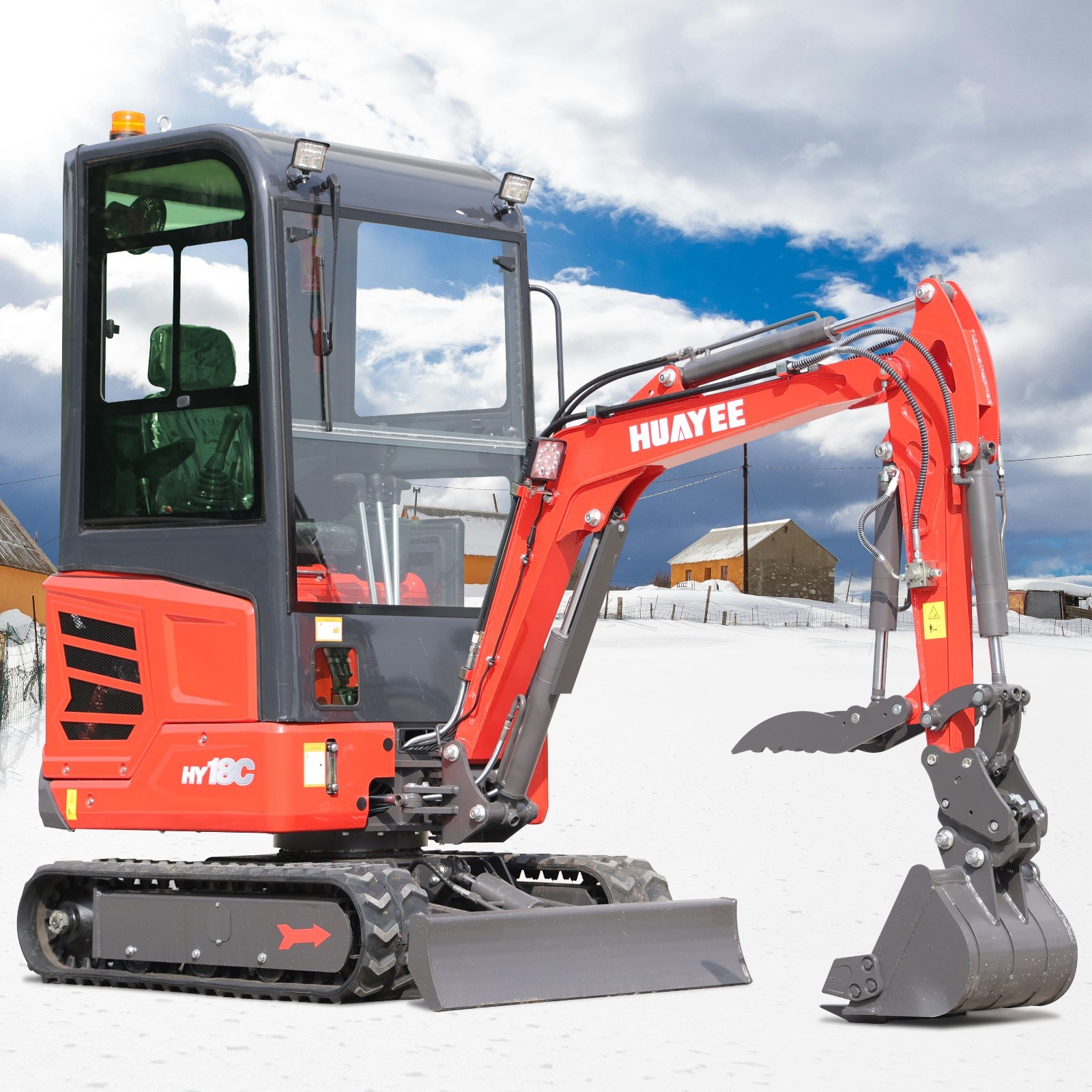 NEW HY18C FREE SHIP 1.8Ton Kubota D722 Diesel 14HP Mini Excavator &Enclosed Cab