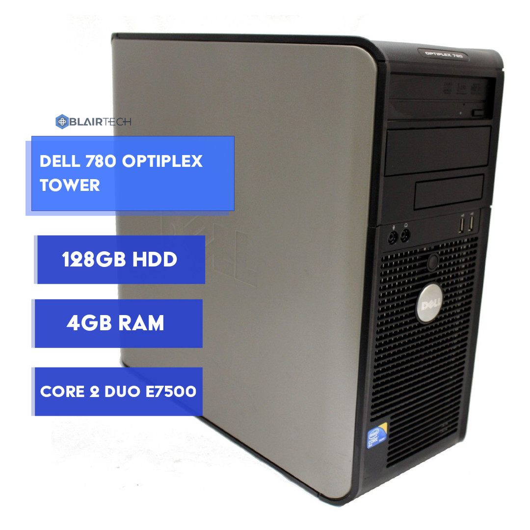 Dell Optiplex 780 Vintage Desktop Computer – Intel Core 2 Duo 4GB RAM 128GB HDD