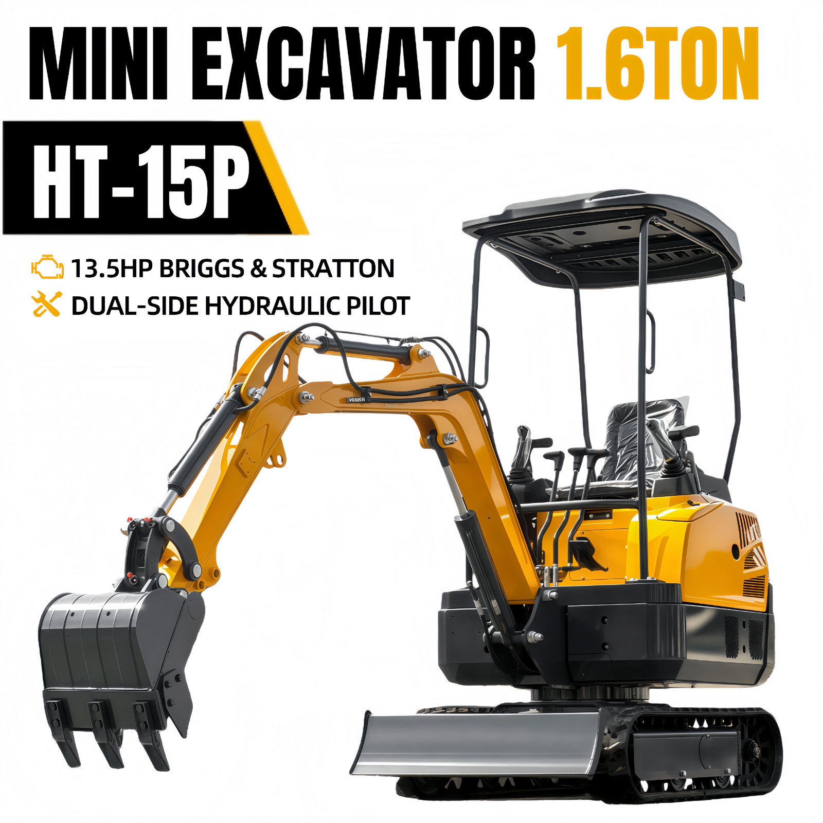 1.6 TON MINI HYDRAULIC EXCAVATORS For Sale With  13.5HP B&S Engine Mini Digger