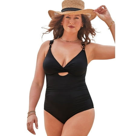 Swimsuits for All Women’s Sweetheart Keyhole Underwire One Piece Swimsuit