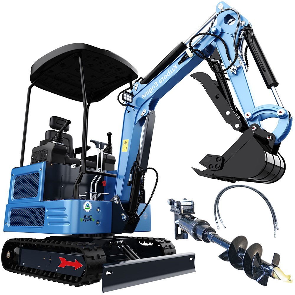 1.8Ton Mini Excavator 4000lbs Digger KUBOTA Diesel Hydraulics Pilot + 8in Auger