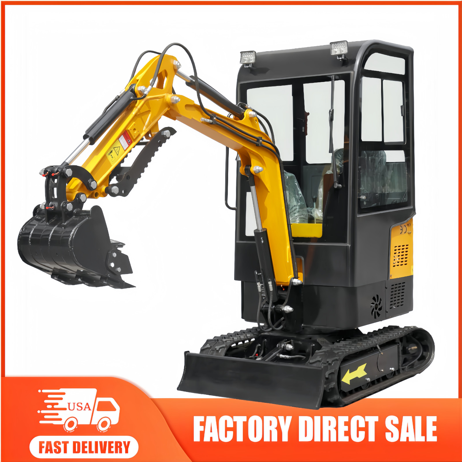 Winter Cabin 1.2T Hydraulic Mini Excavator For Sale Electric start Mini Digger