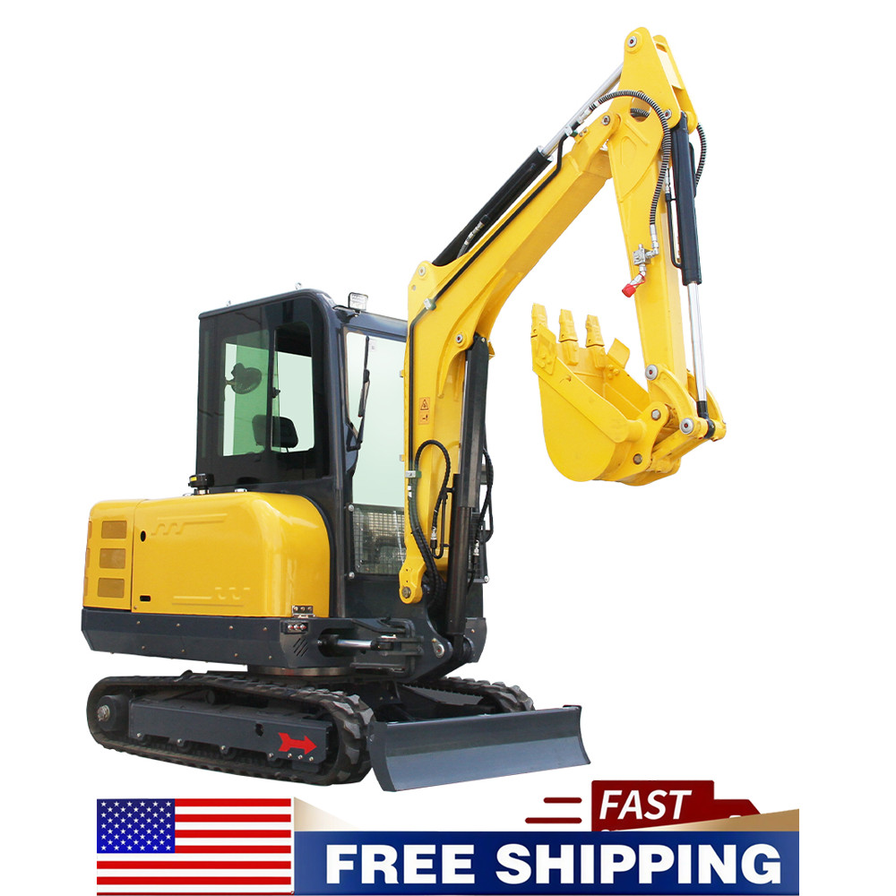 NEW 7700lb/3.5 Ton Mini Excavator KUBOTA Diesel Engine 25HP Track Digger