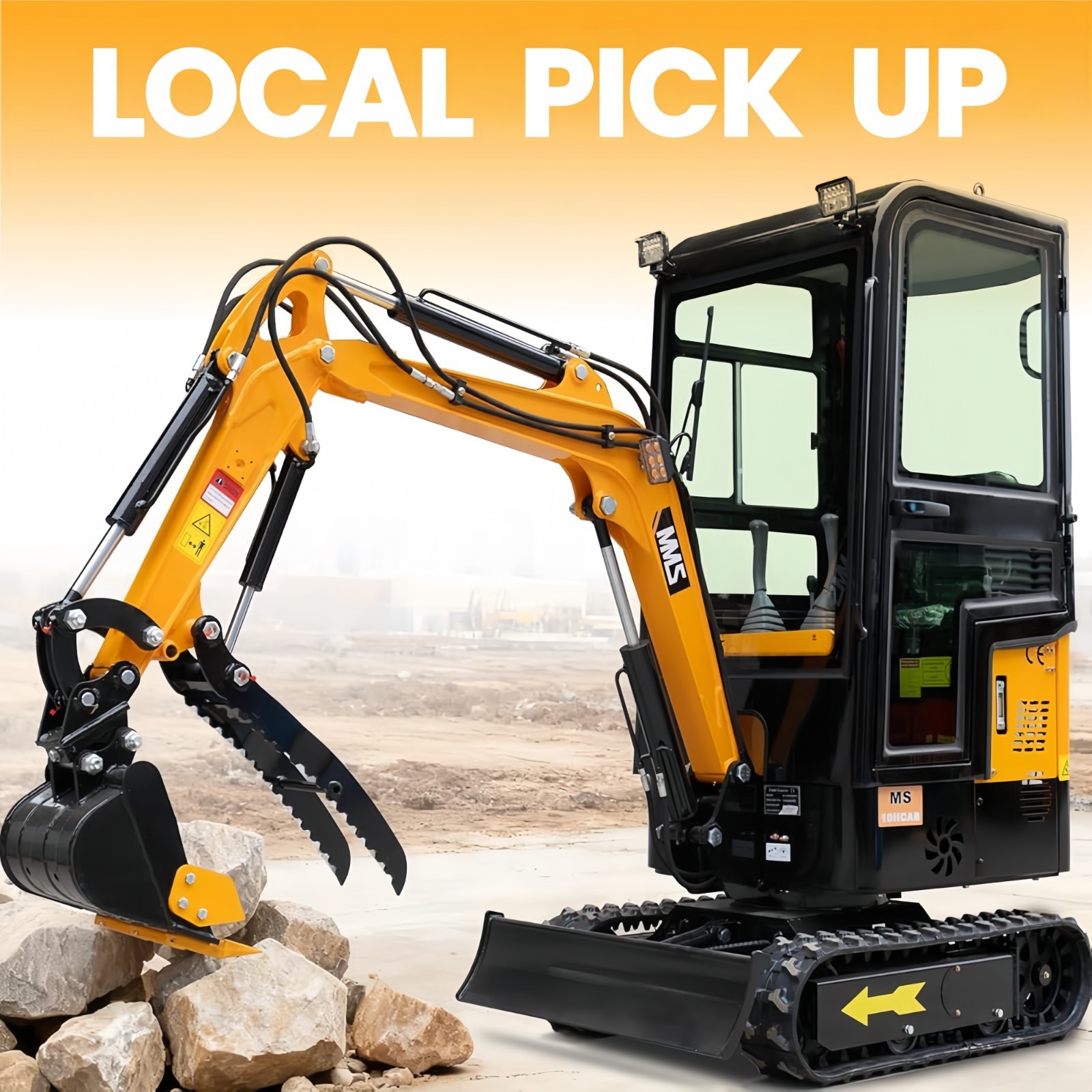 NJ/GA Pick Up 1.2 TON Mini Excavators With Enclosed Cab Crawler Mini Digger