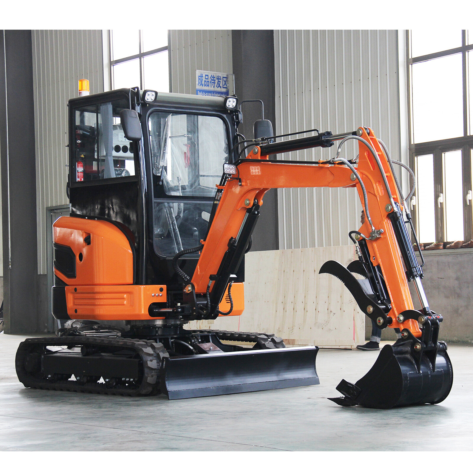 5732 lbs Cab AC 2-Speed Swing Mini Excavator 25HP EPA KUBOTA D1105 Diesel Digger