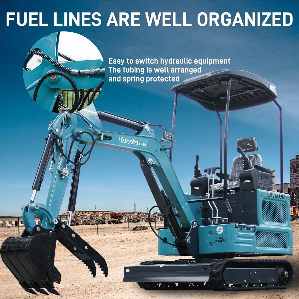 1.8Ton Mini Excavator-13.5Hp KUBOTA Diesel Tracked Digger，Pilot Control In USA