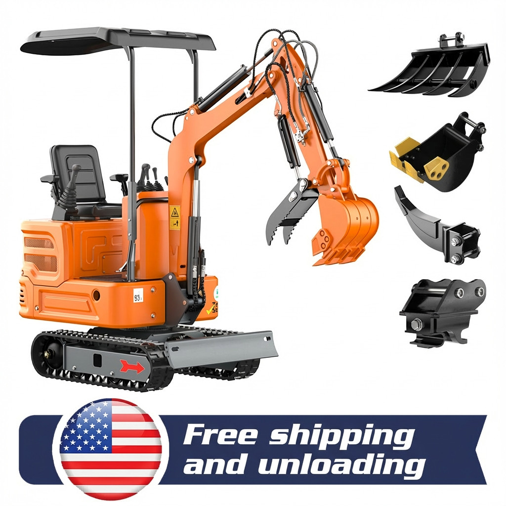 2000lbMini Excavator 1 T mini Digger B&S engine Hydraulic Cooler Pilot Operation