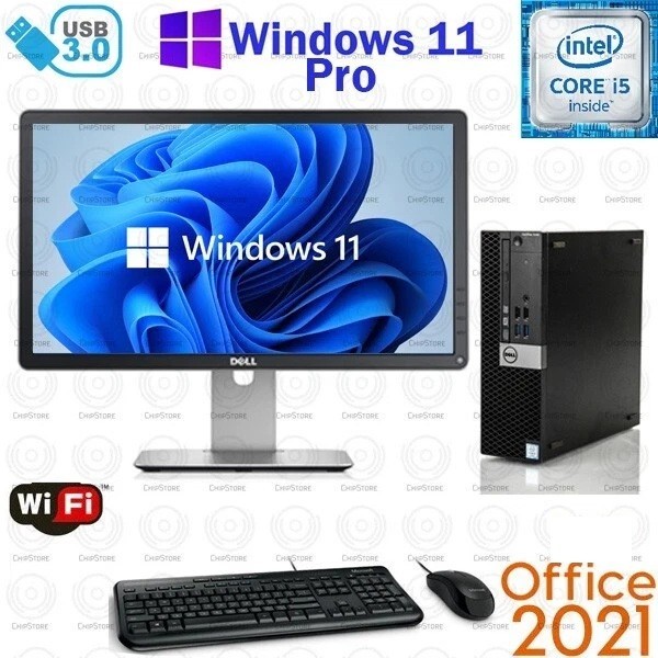 Windows 11 Dell i5 3.2 ghz 16GB RAM 1TB SSD 22″ LCD WiFi Desktop Computer PC
