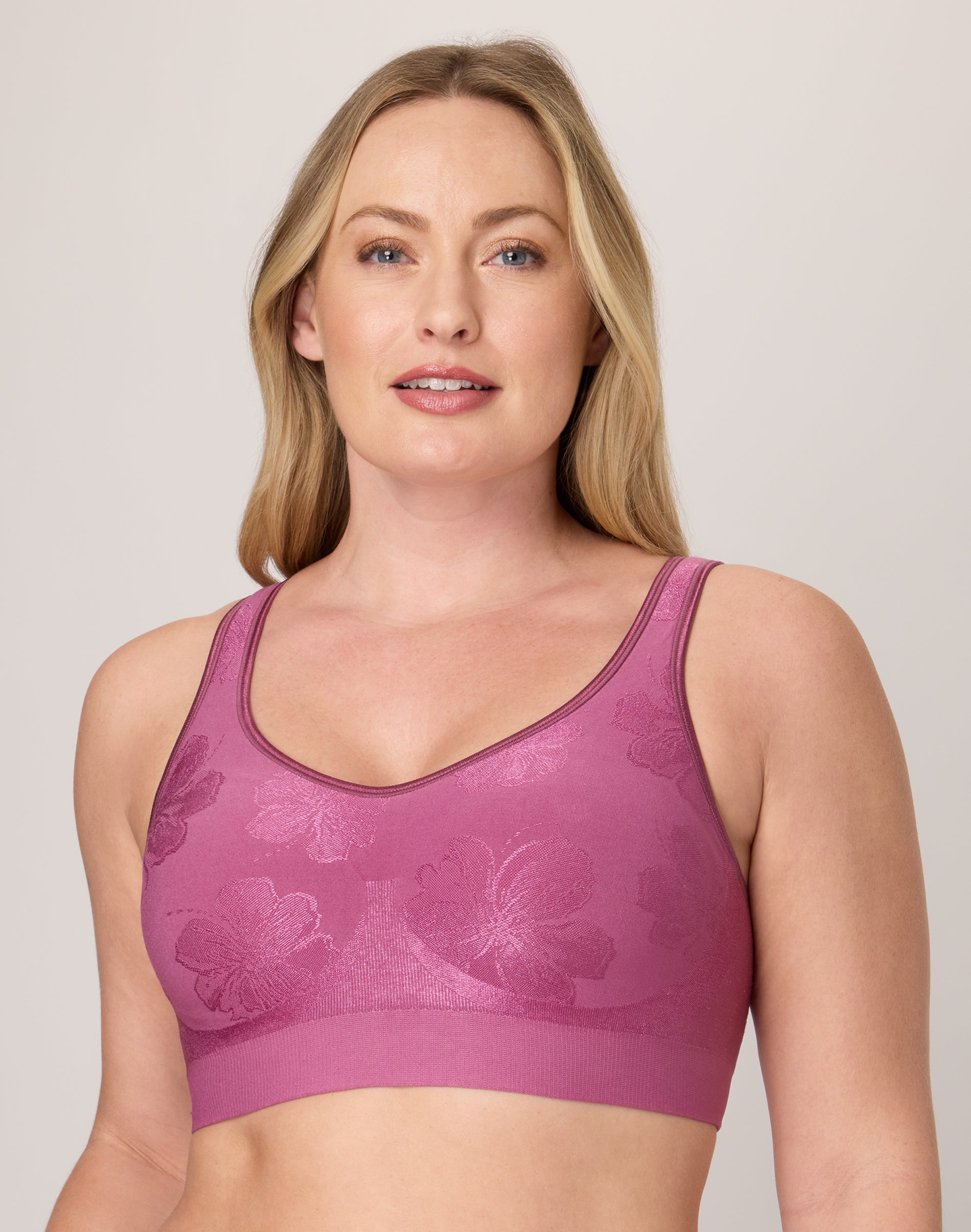 Bali Comfort Revolution ComfortFlex Fit Shaping Wireless Bra Mauve Mood Tropic 2XL Women’s