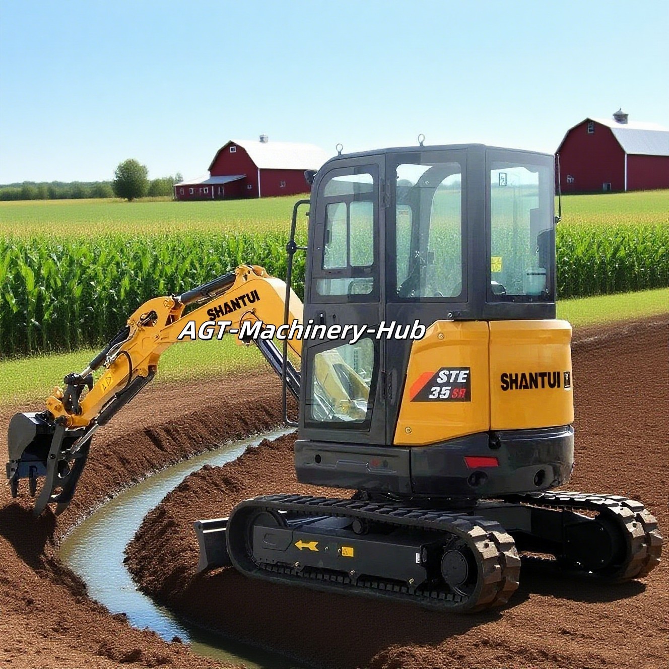 25HP SHANTUI STE35SR Excavators 2.8 Ton with Cab Hydraulic Thumb Yanmar Engine