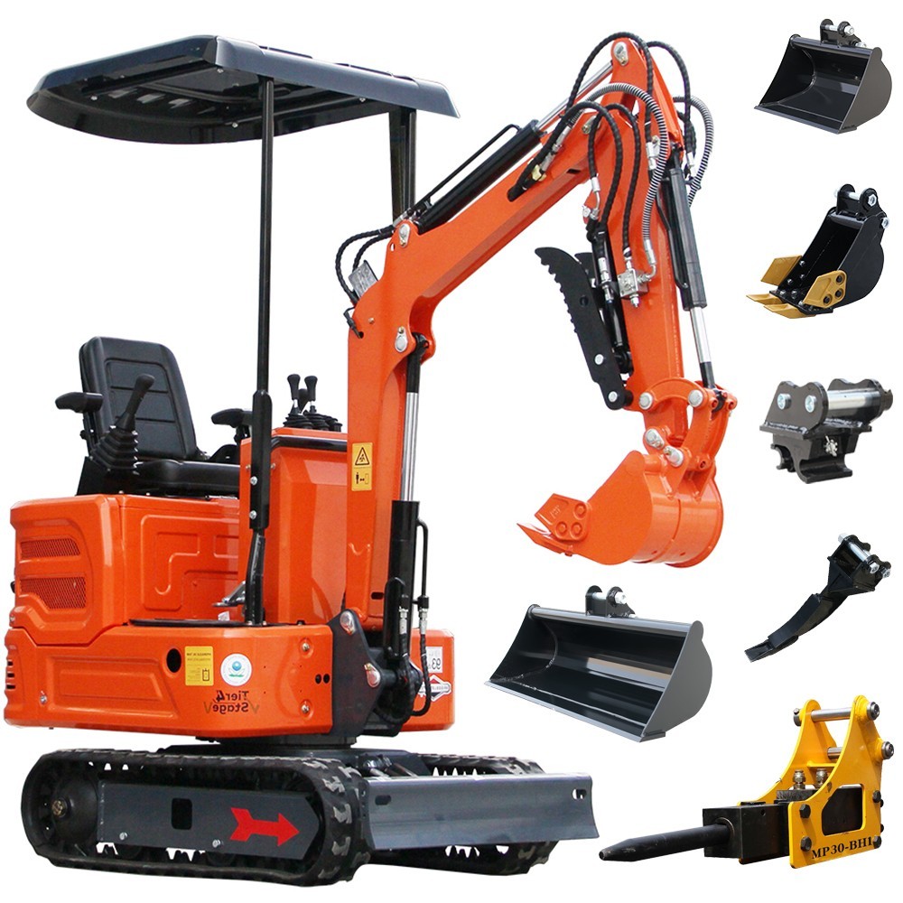 FREE SHIP 1 Ton B&S Gas Mini Excavator Crawler Tracked Digger 13.5HP EPA Engine