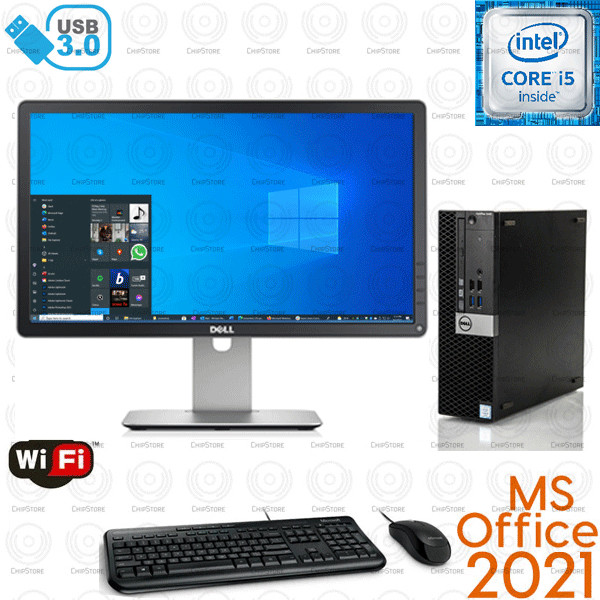 Windows 10 Dell i5 3.2 ghz 8GB RAM 500GB 22″ LCD WiFi Desktop Computer PC Office