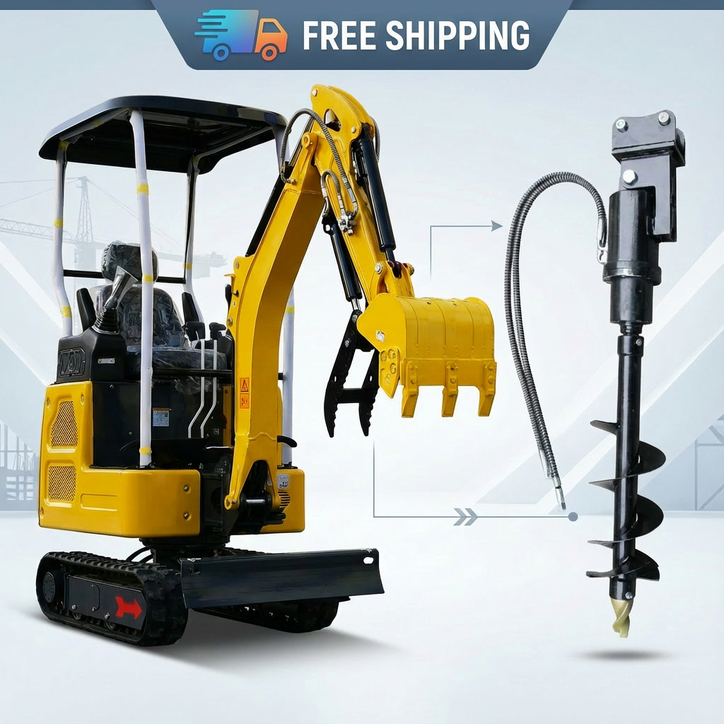 1.8 Ton Mini Excavator+Auger Bundle | Kubota | Hydraulic Pilot |Telescopic Swing