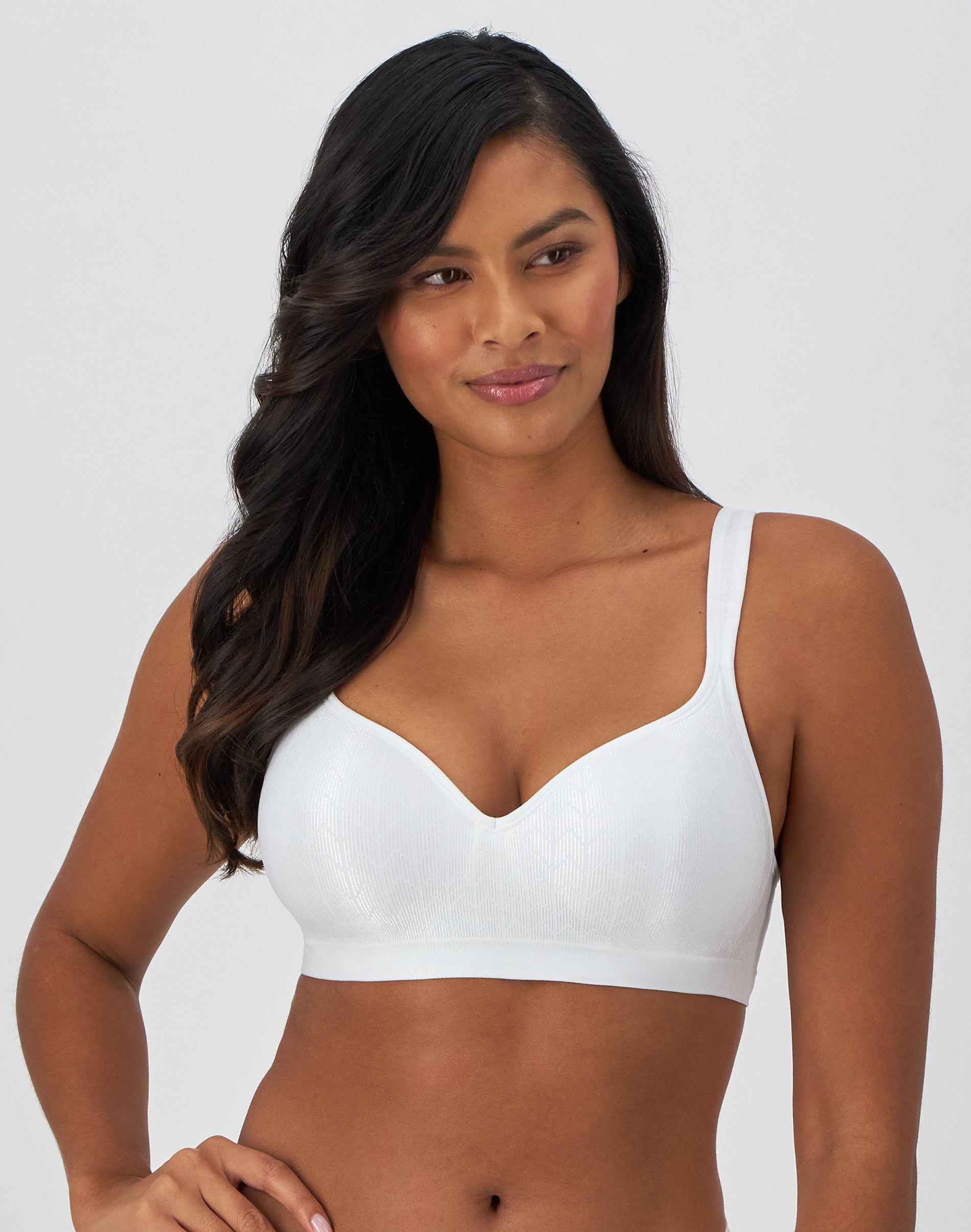 Bali Comfort Revolution Wireless Bra White Zag 34C Women’s